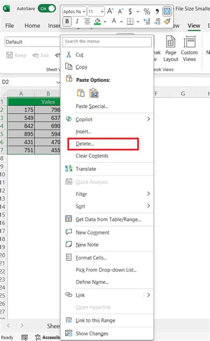 How do I make my Excel file smaller