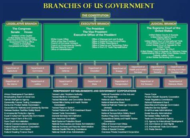 How many departments are there in the US government
