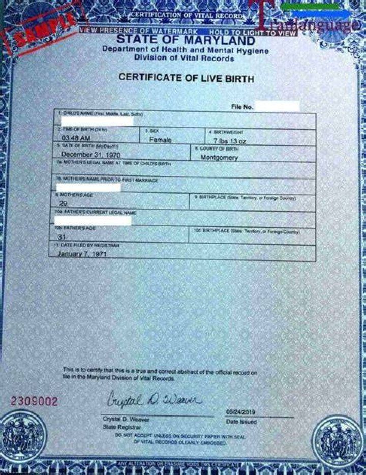 How much are birth certificates in MD