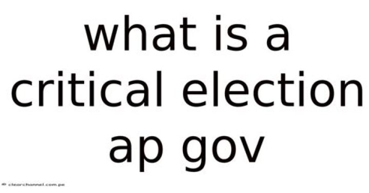 What is a realigning election AP Gov