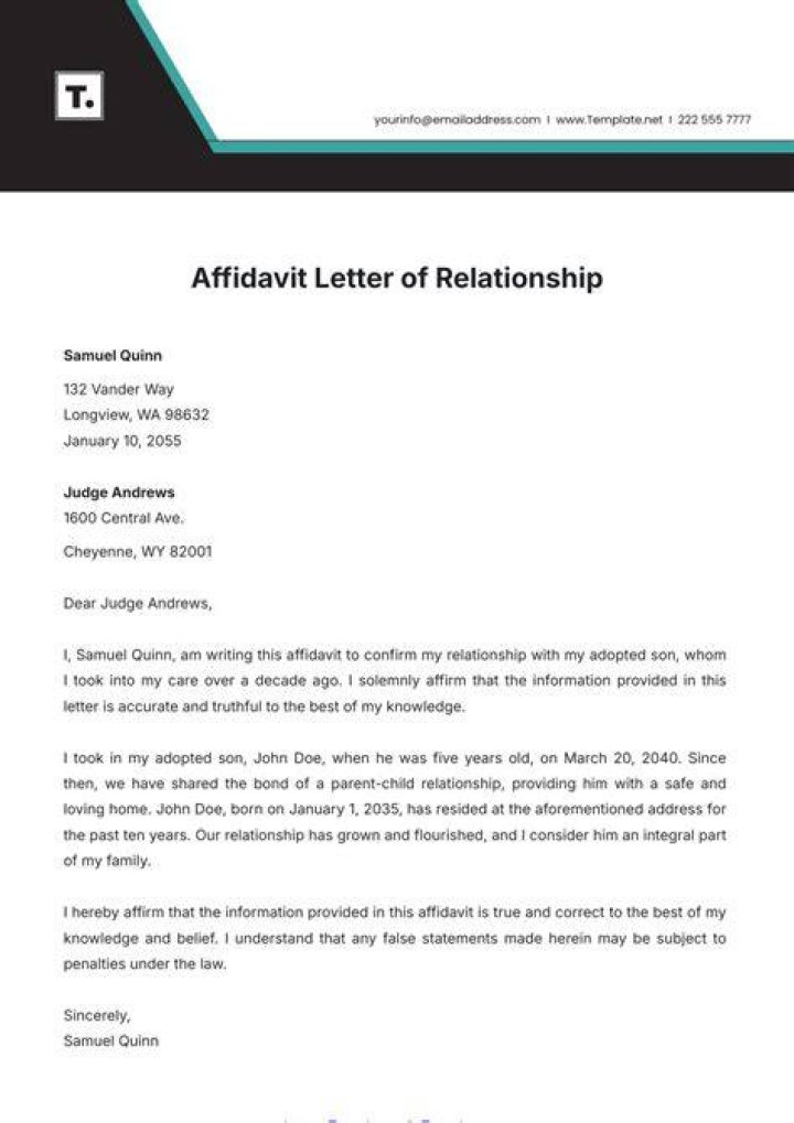 What is affidavit of relationship