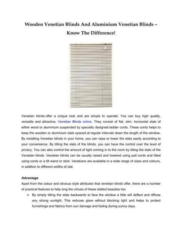 Whats the difference between wooden and Venetian blinds